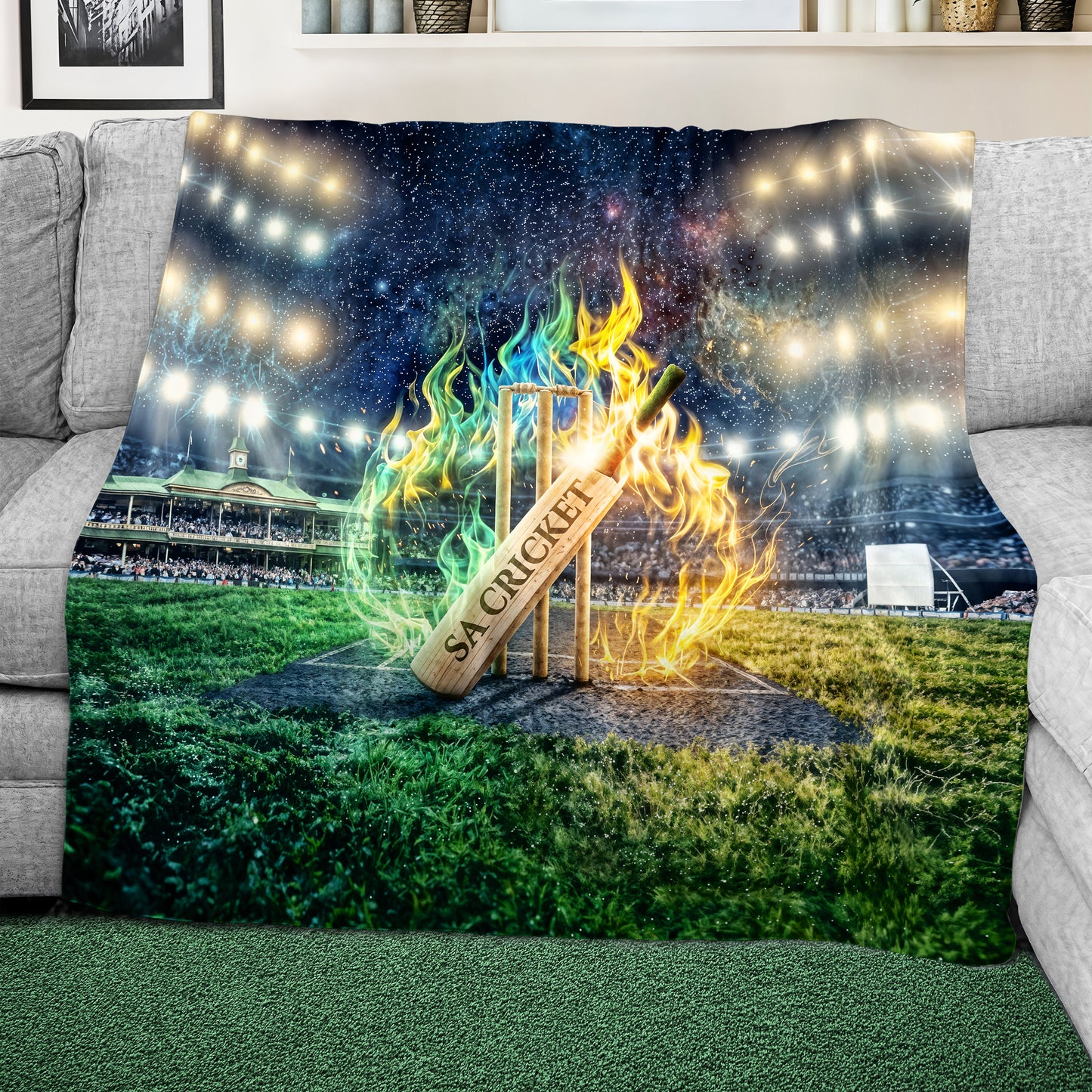SA Cricket Light Weight Fleece Blanket