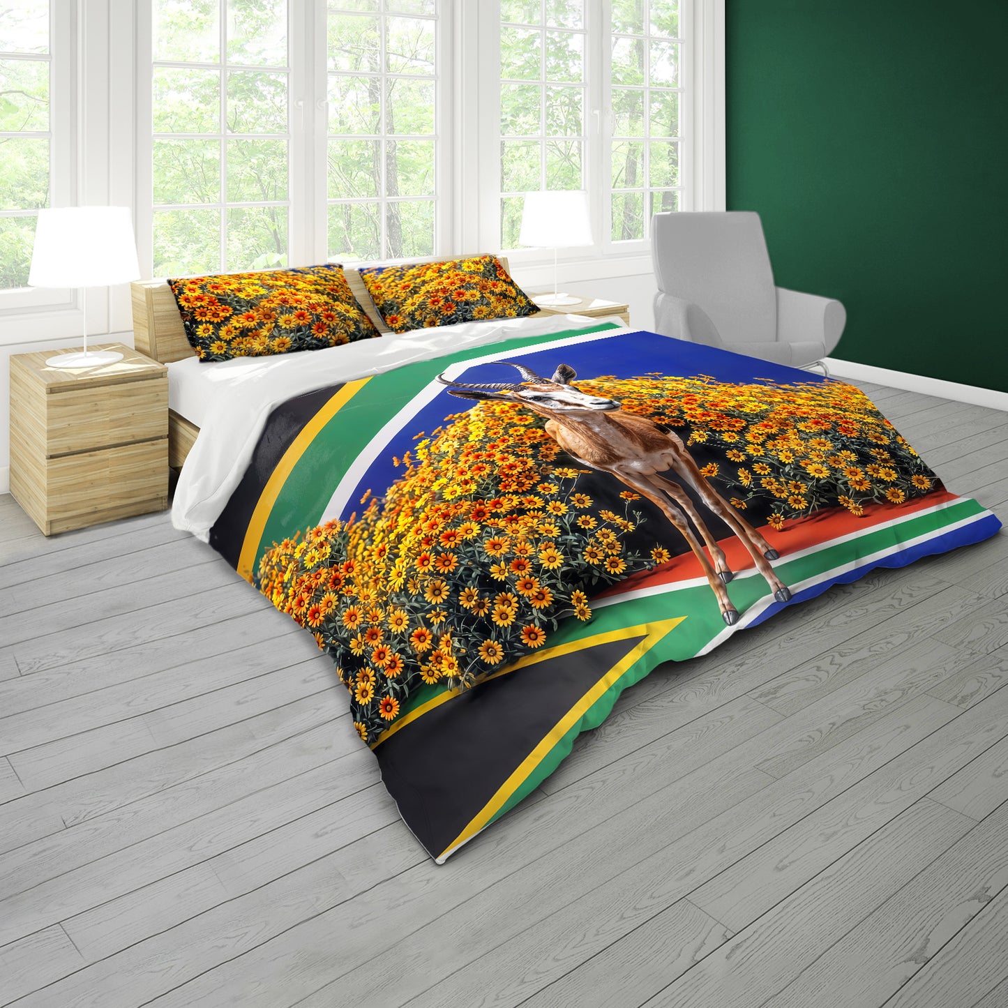 SA Springbok Cape Marigolds Duvet Cover Set
