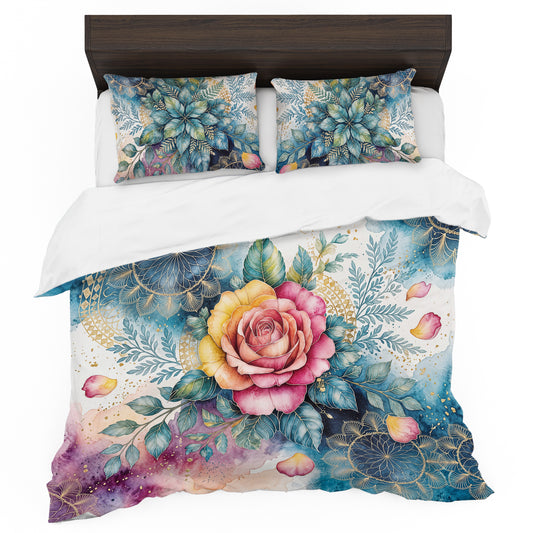 Sacred Geometry Rose Duvet Cover Set