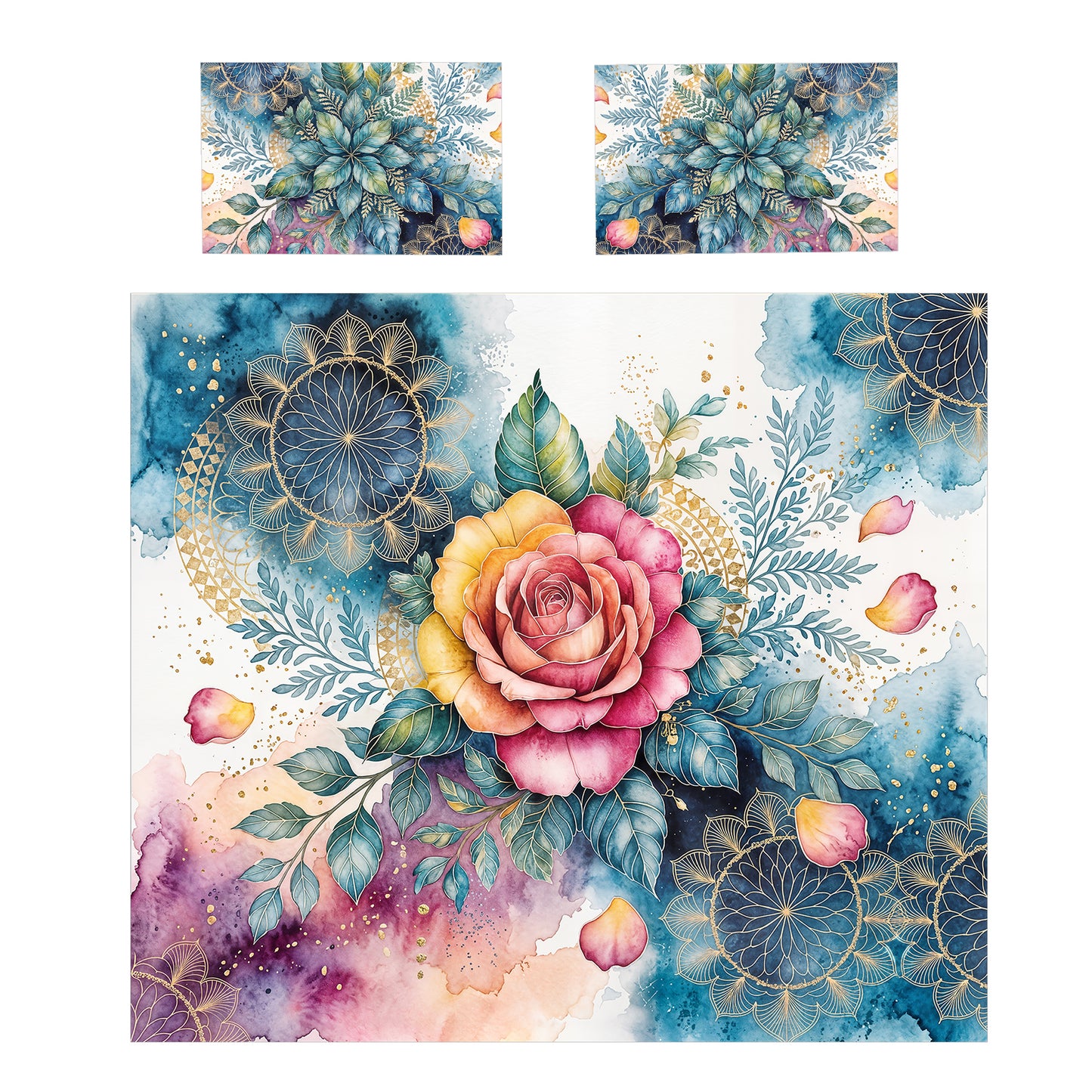 Sacred Geometry Rose Duvet Cover Set