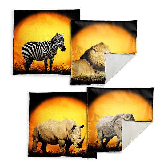 Safari Animals Luxury Scatter Covers Set of 4