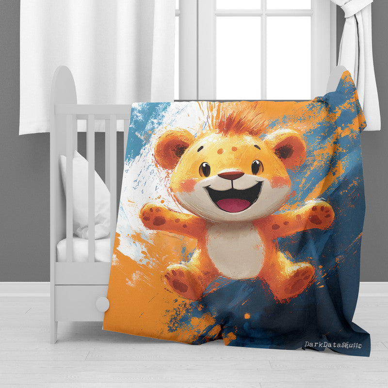 Safari Lion Cub Minky Blanket by Wikus Schalkwyk