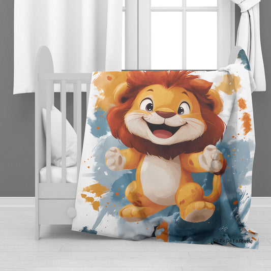 Safari Lion Minky Blanket by Wikus Schalkwyk