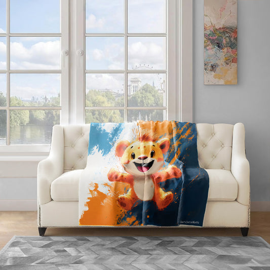Safari Lion Cub Light Weight Fleece Blanket by Wikus Schalkwyk