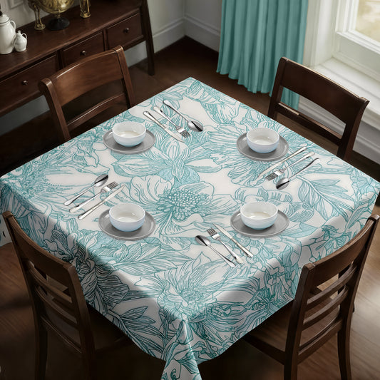 Sage Floral Square Tablecloth