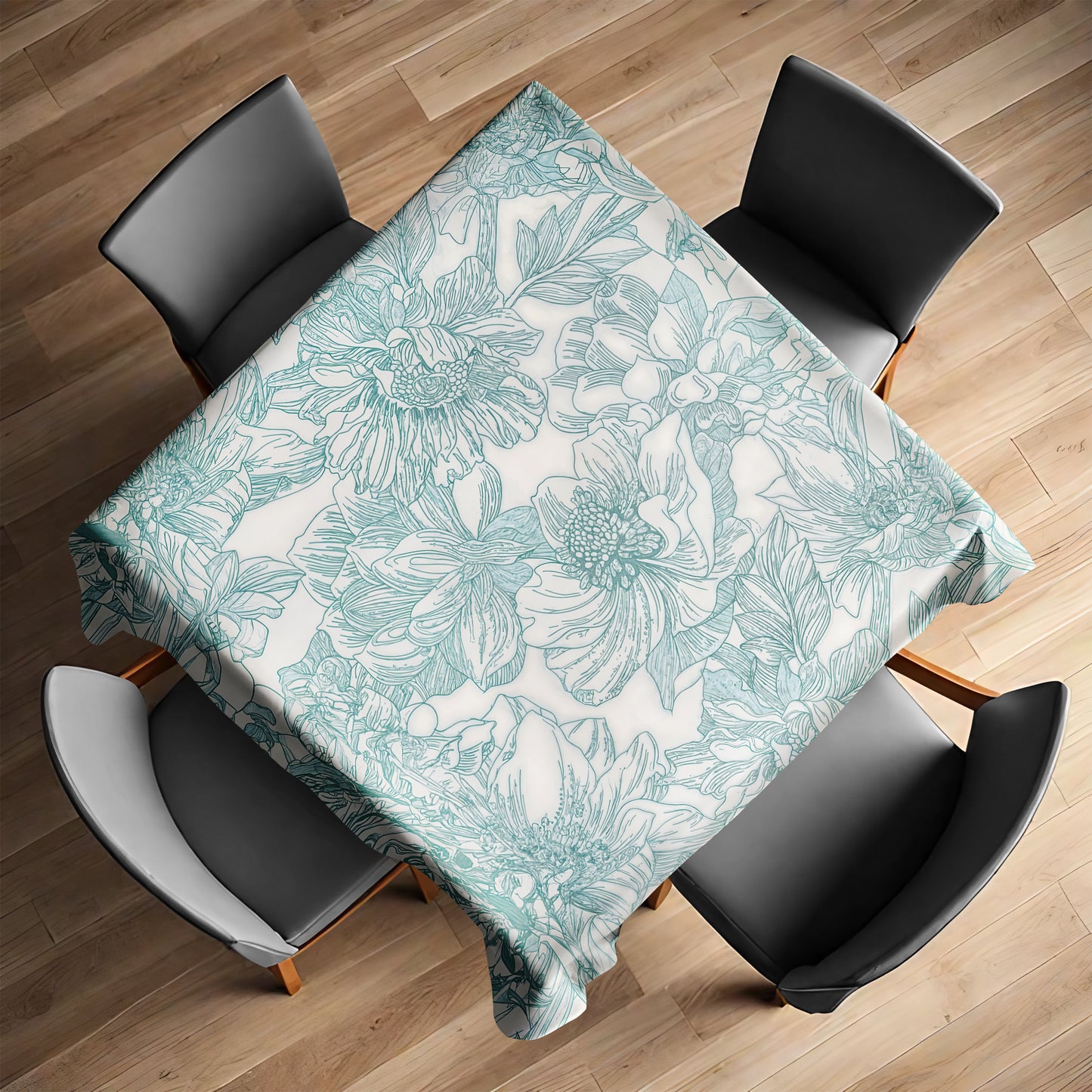 Sage Floral Square Tablecloth