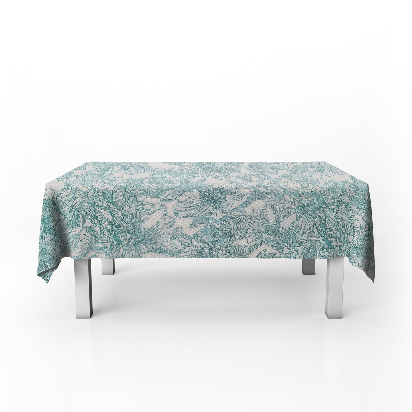 Sage on White Roman Pattern Rectangle Tablecloth