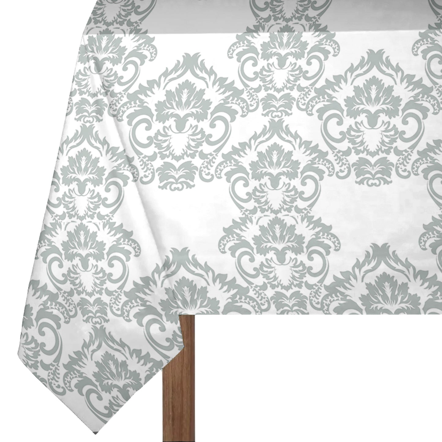 Sage Pattern on White 3m Rectangle Tablecloth