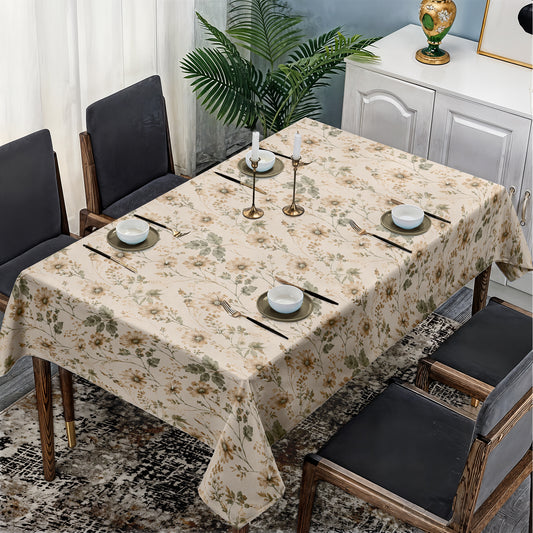 Sage & Cream Flora Rectangle Tablecloth