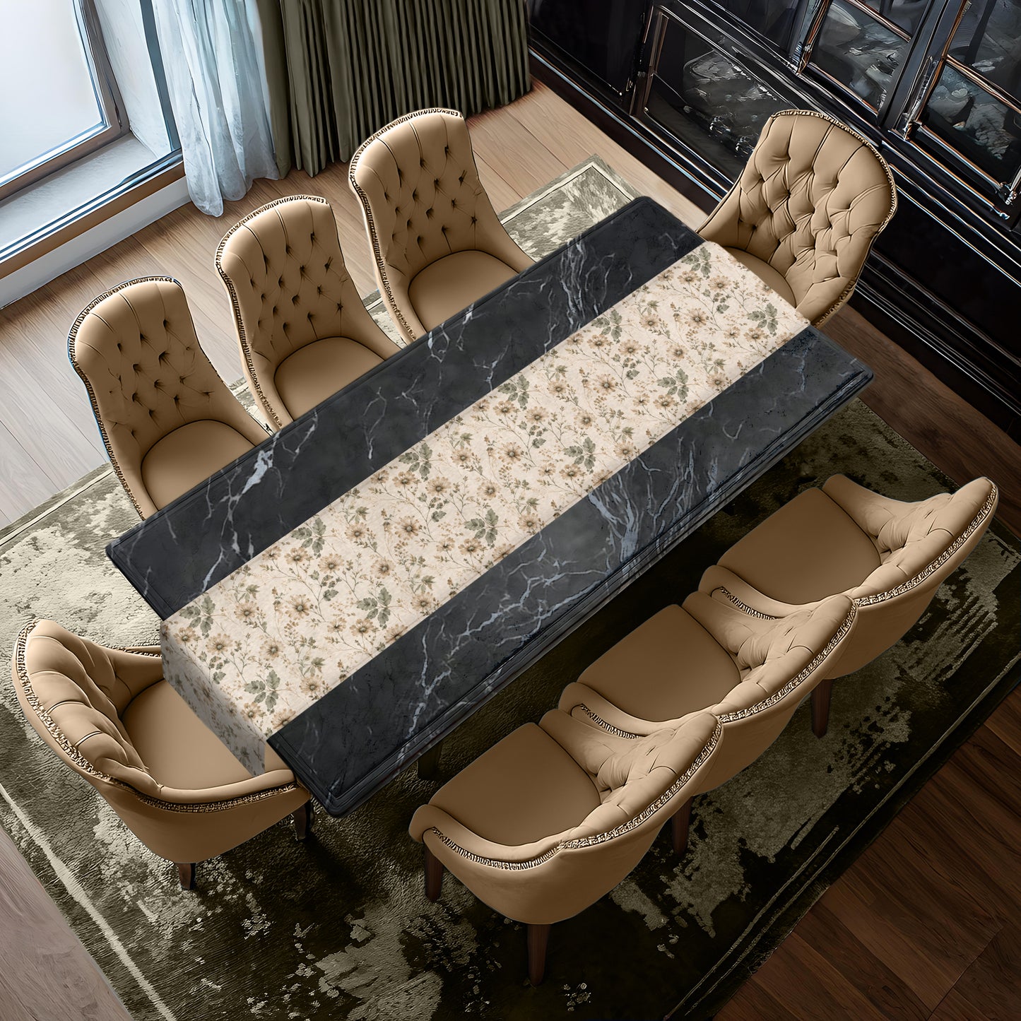 Sage & Cream Flora Table Runner