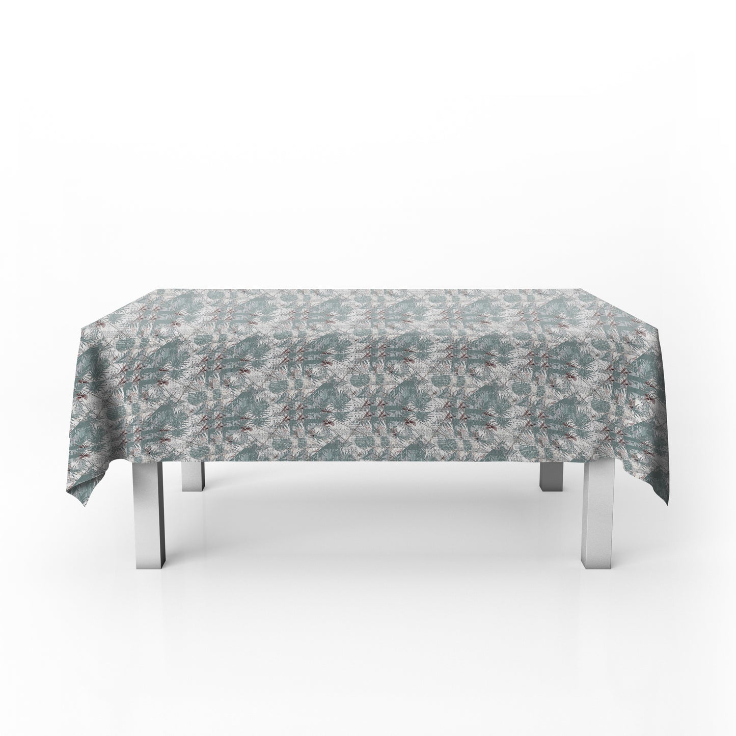 Sage on White Roman Pattern Rectangle Tablecloth