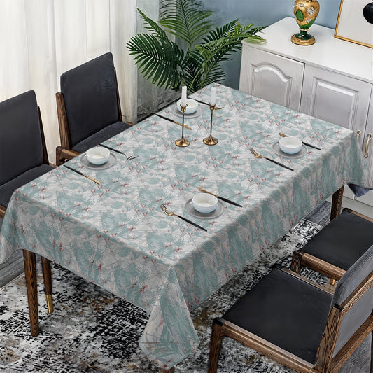 Sage on White Roman Pattern Rectangle Tablecloth