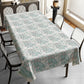 Sage on White Roman Pattern Rectangle Tablecloth