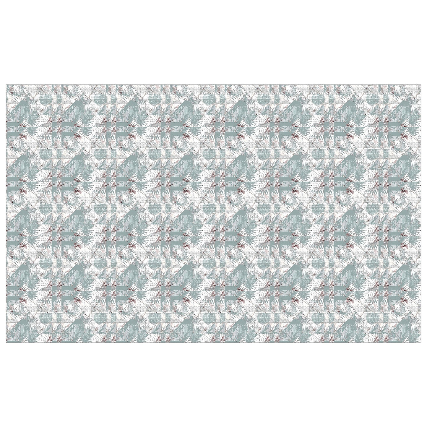 Sage on White Roman Pattern Rectangle Tablecloth