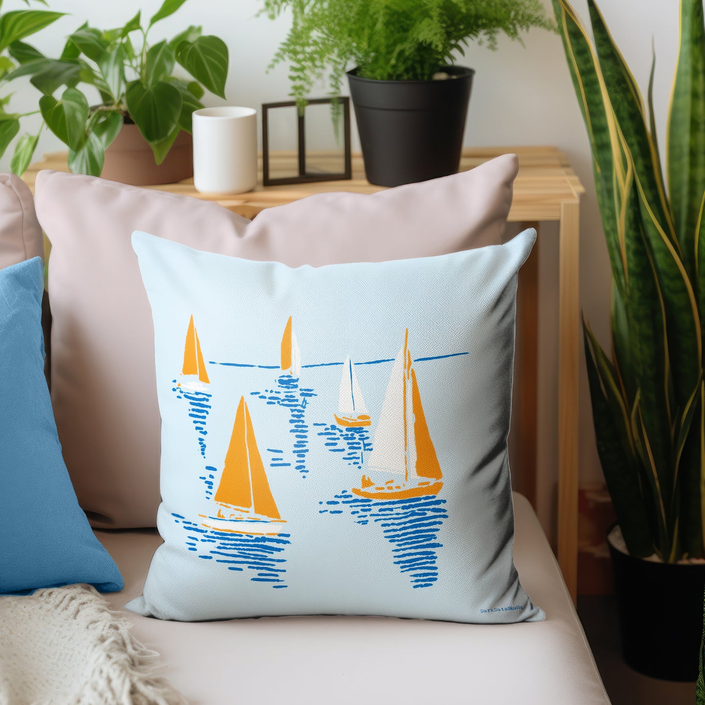 Sailing in Azure Luxury Scatter by Wikus Schalkwyk