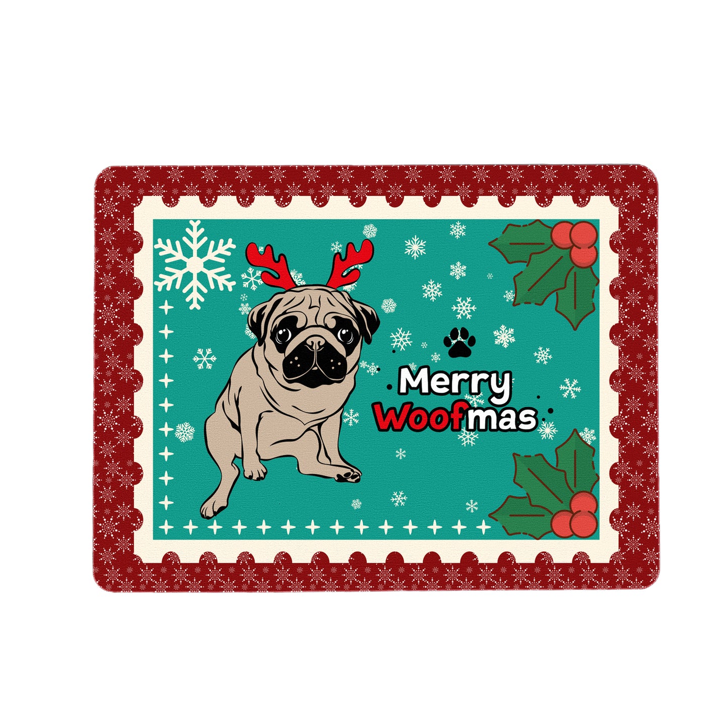 Santa Pug Christmas Placemats
