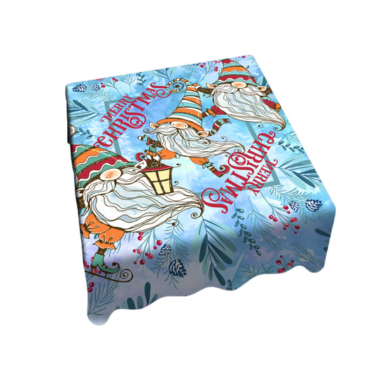 Santa's Elves on Blue Square Tablecloth