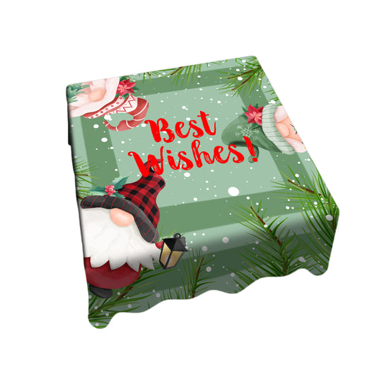 Santa's Elves on Green Square Tablecloth