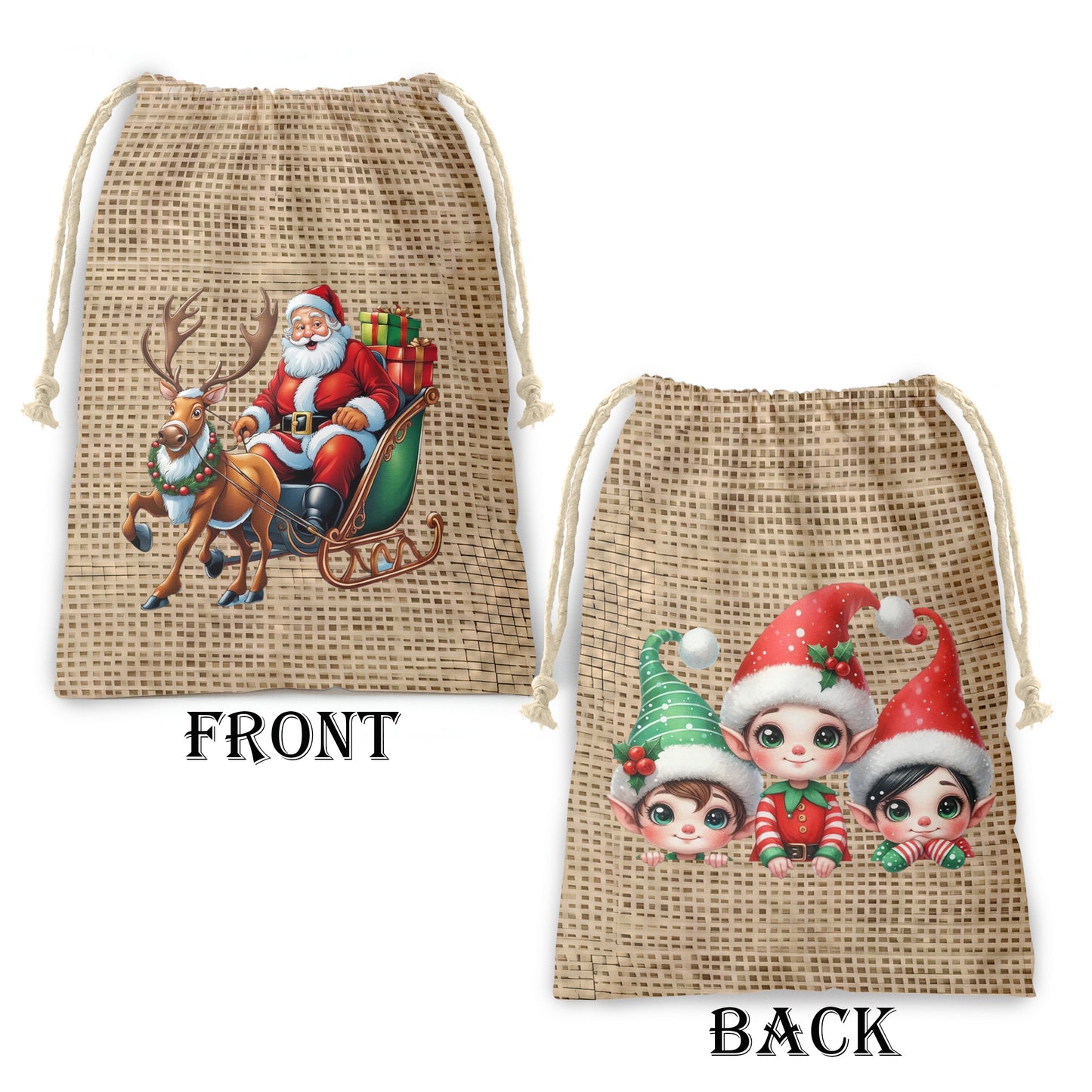 Santas Christmas Sleigh Gift Bag (Set Of 2)