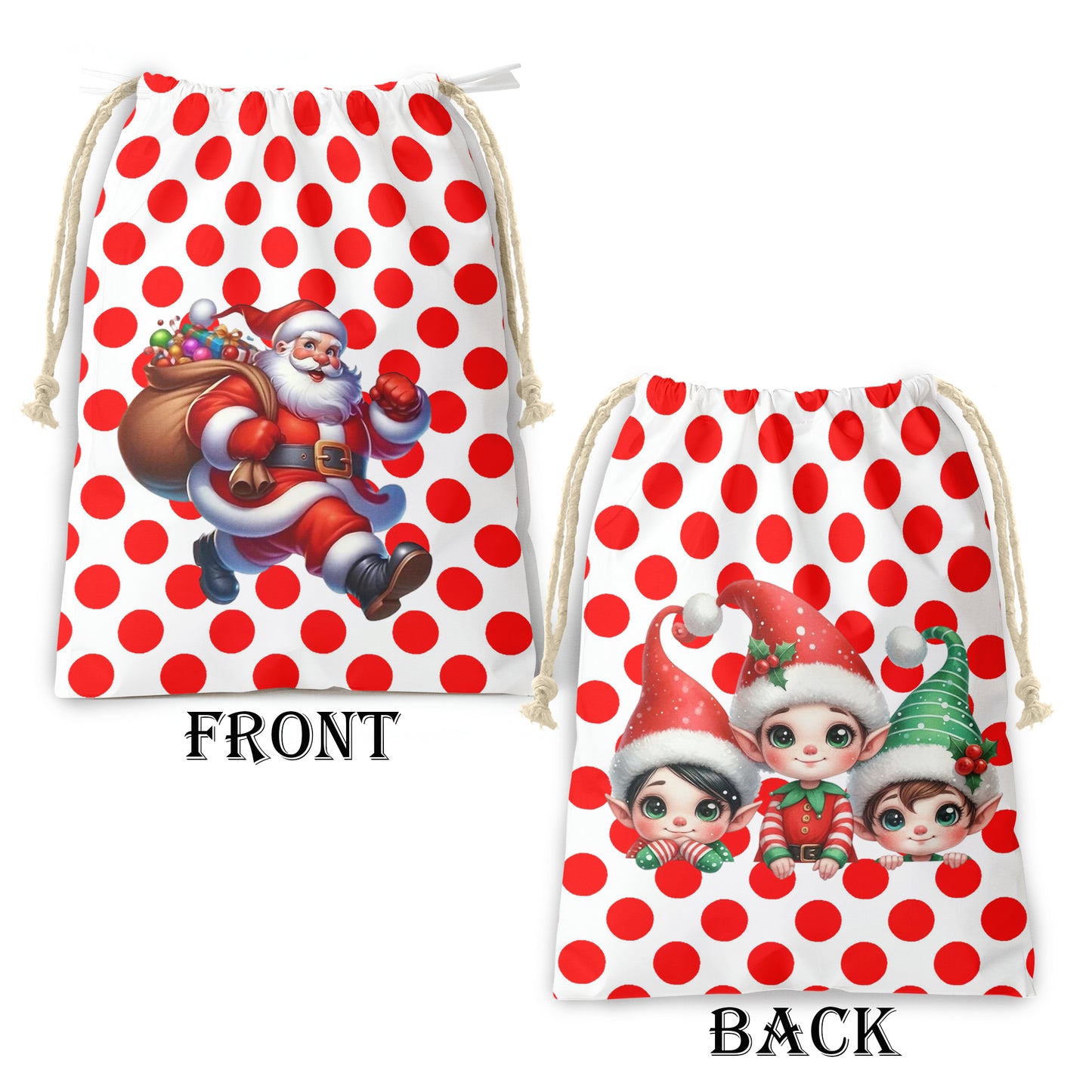 Santas Little Helpers Dots Gift Bag (Set of 2)