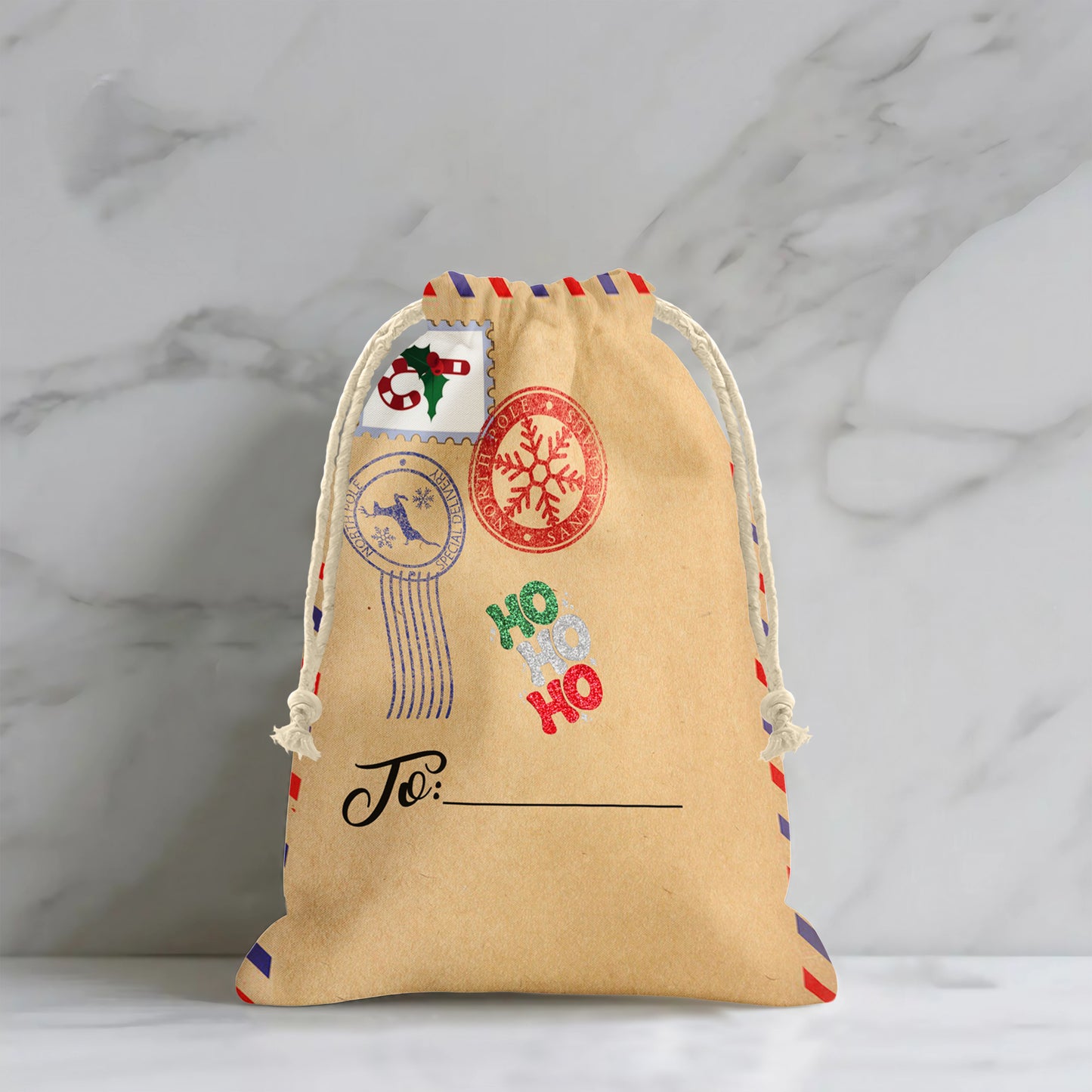 Santas Postcard  Gift Bag (Set of 2)