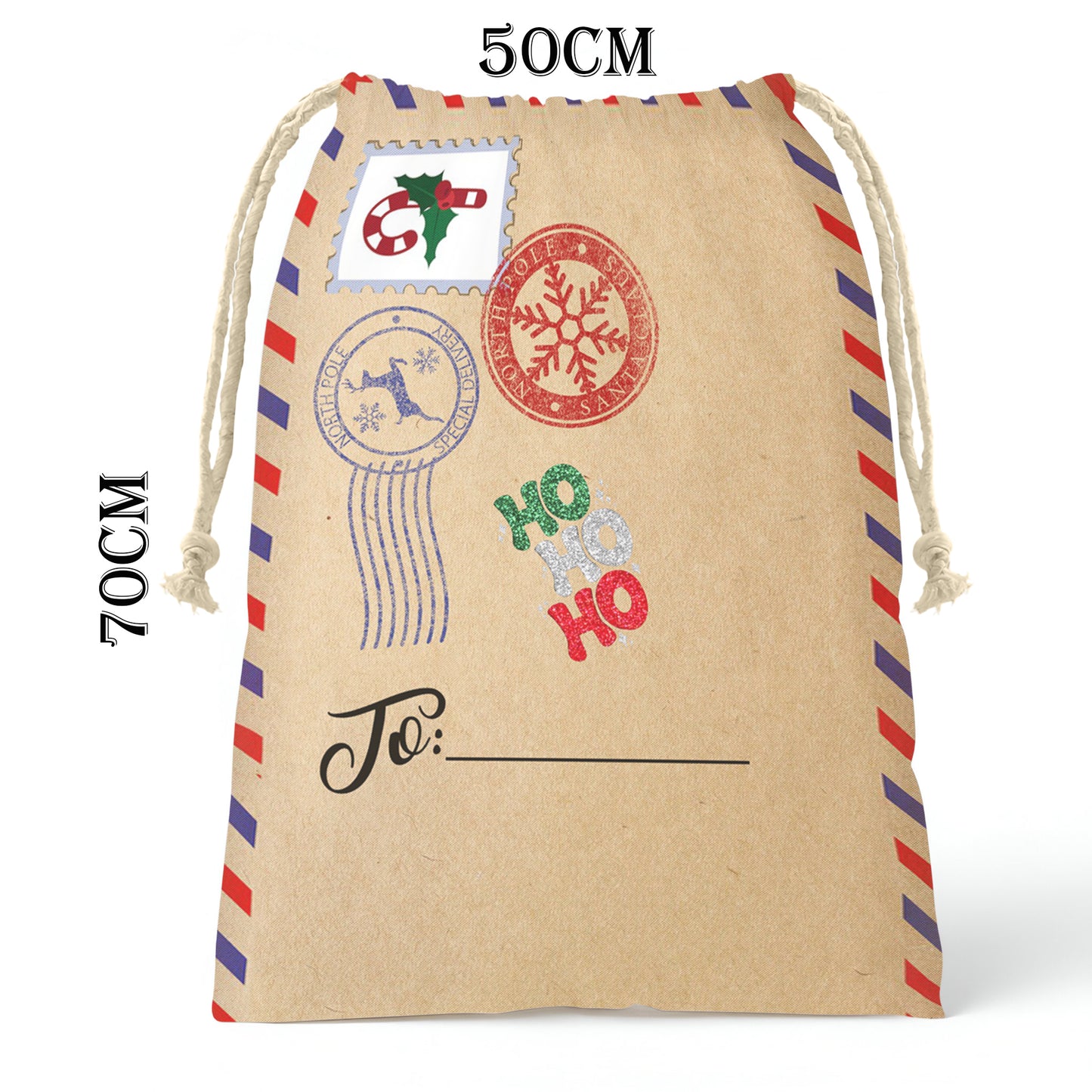 Santas Postcard  Gift Sack