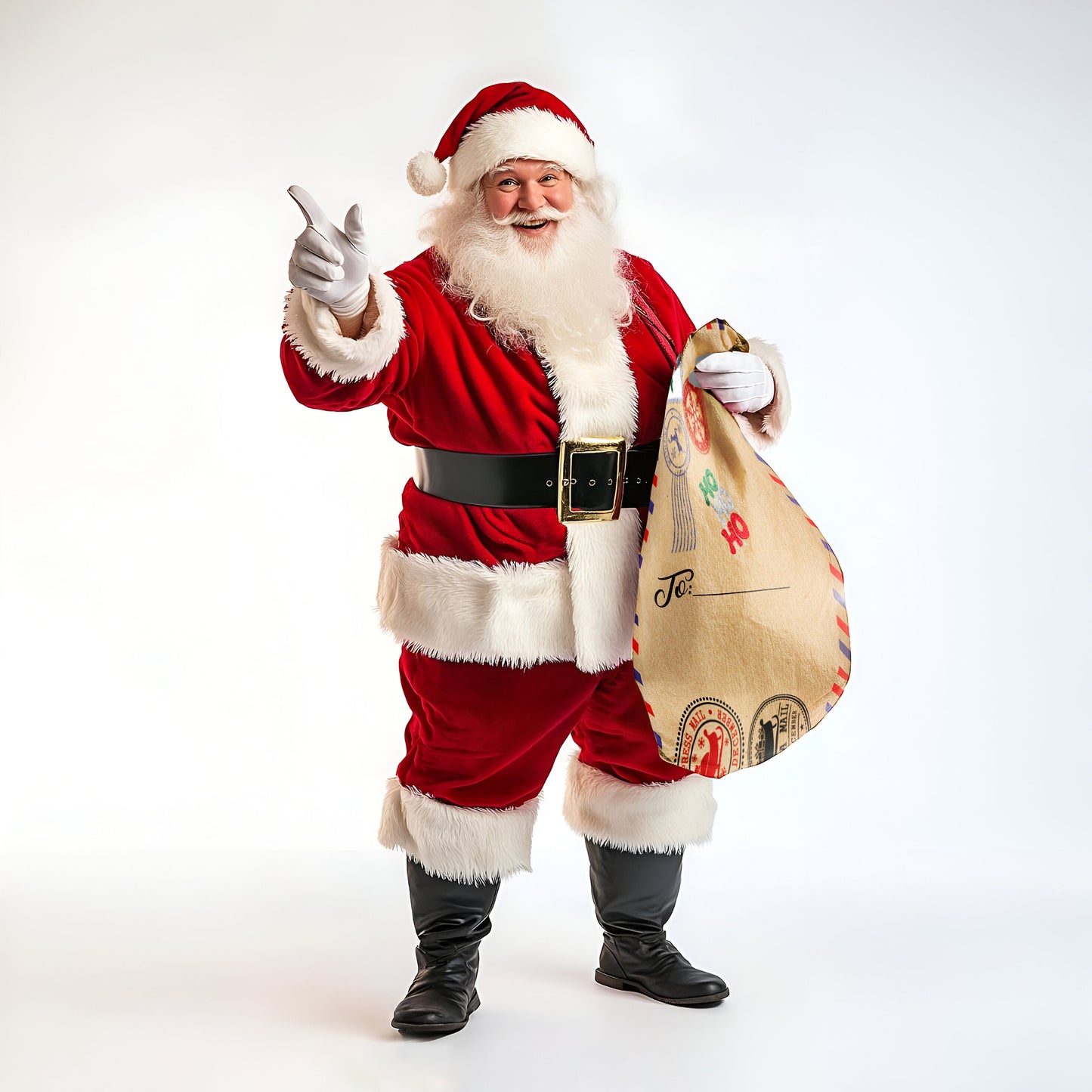 Santas Postcard  Gift Sack