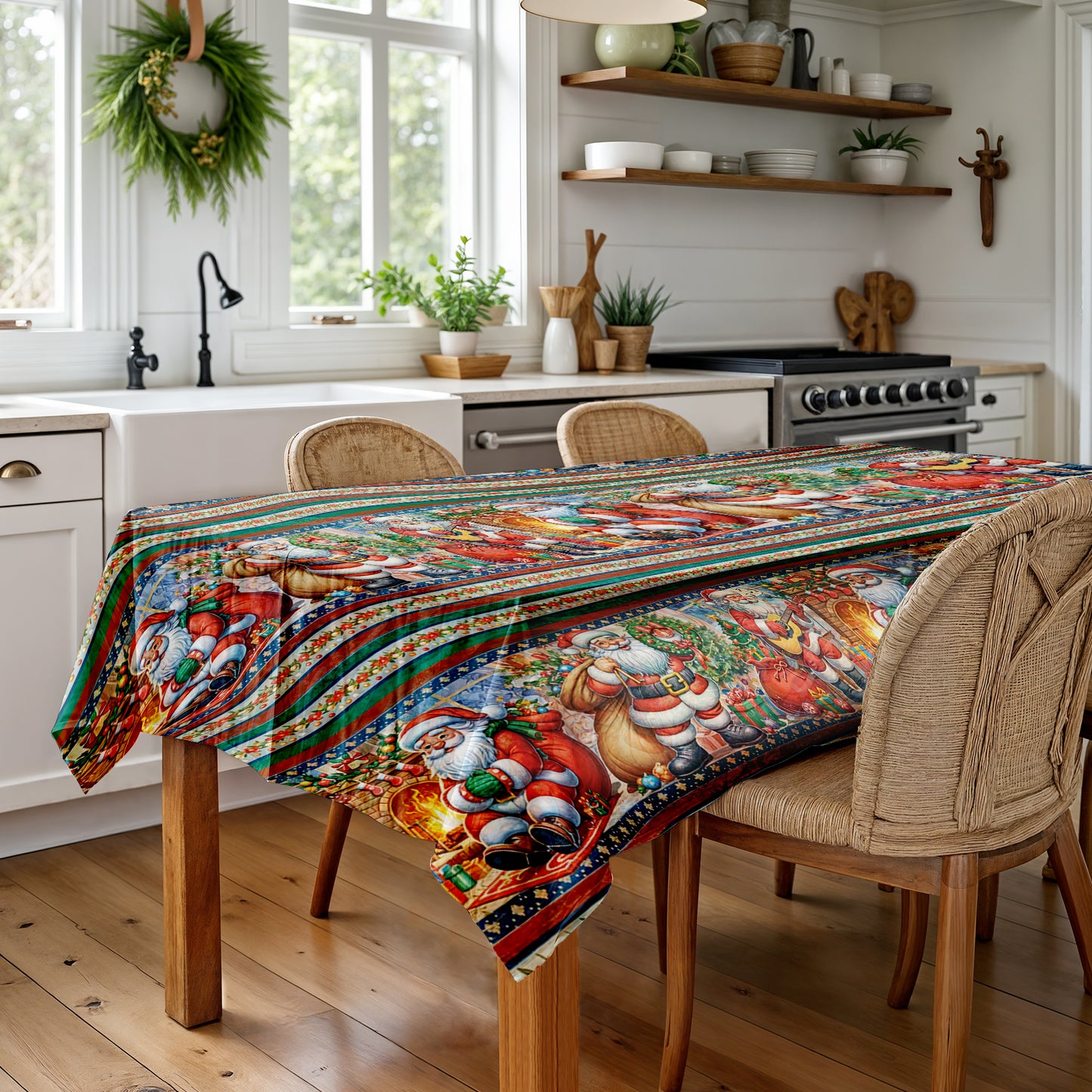 Santas’ Parade Rectangle Tablecloth