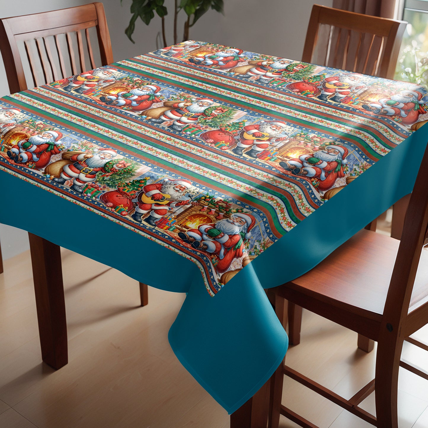 Santas’ Parade Square Tablecloth