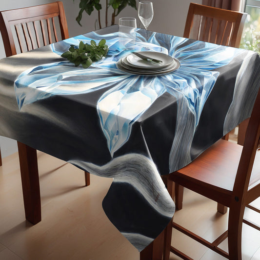 Sapphire Sparkle Blossom Square Tablecloth by Nathan Pieterse