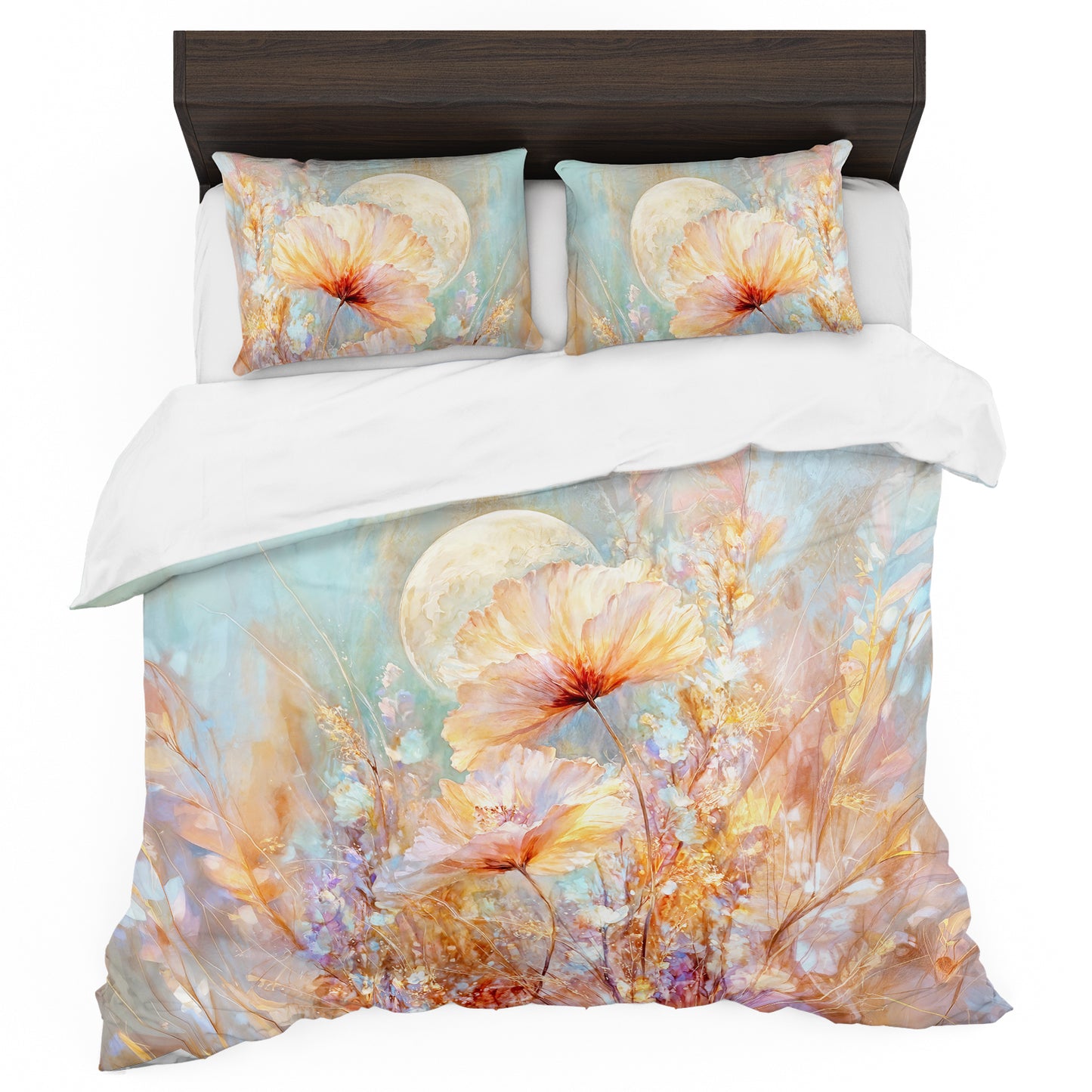 Satin Apricot Duvet Cover Set