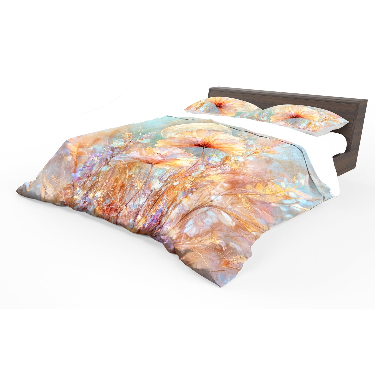 Satin Apricot Duvet Cover Set