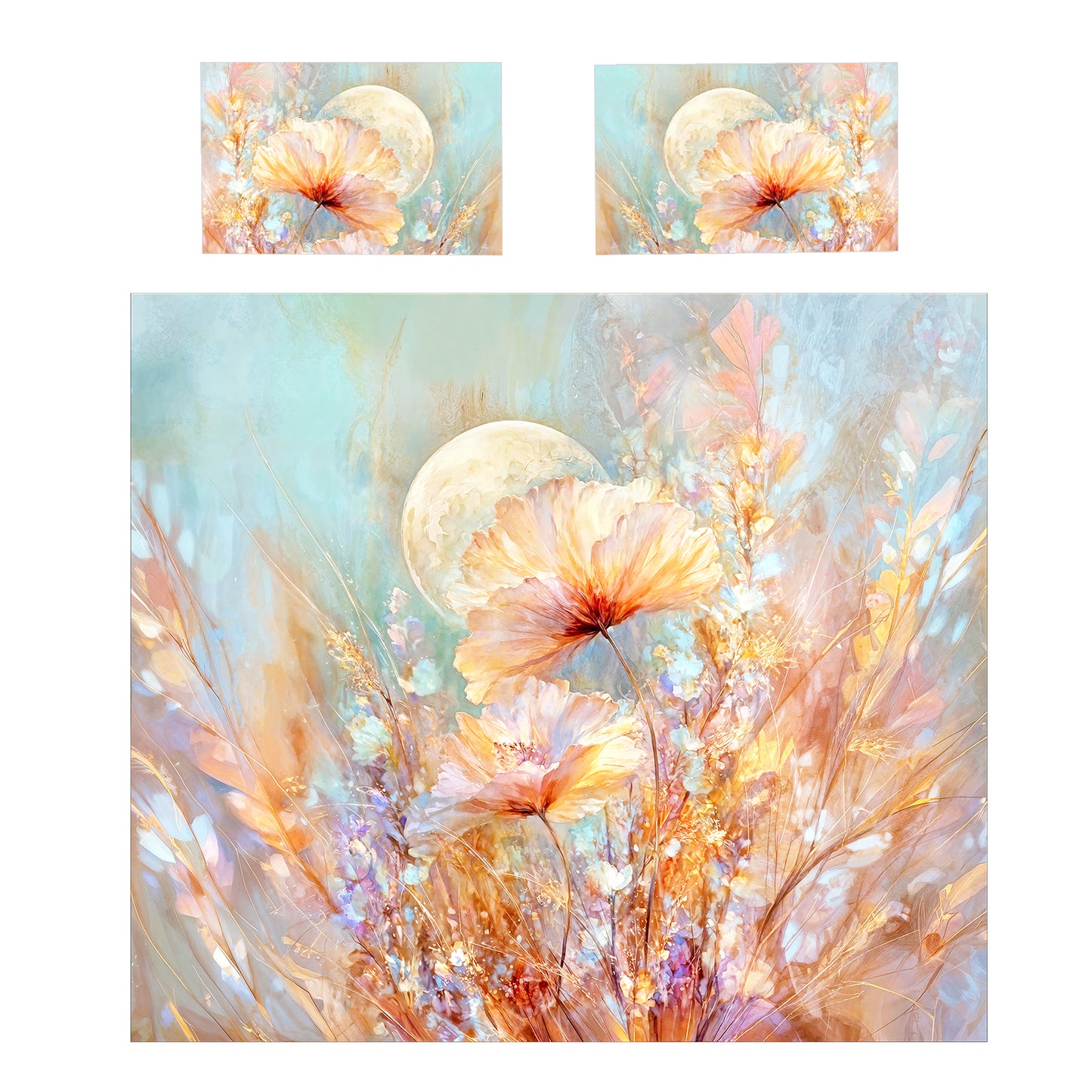 Satin Apricot Duvet Cover Set