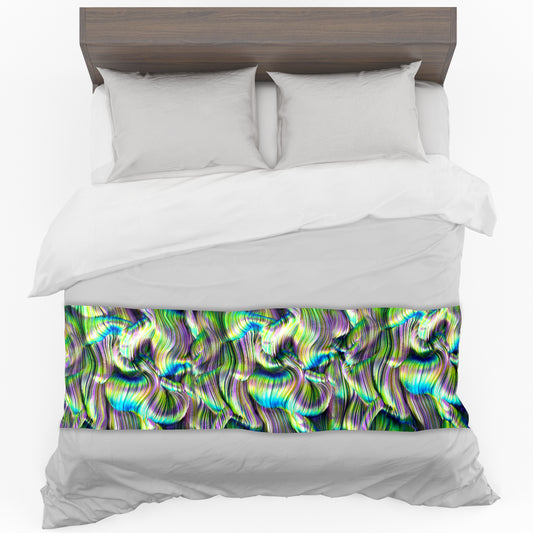 Satin Swirls Bed Runner and Optional Pillowcases