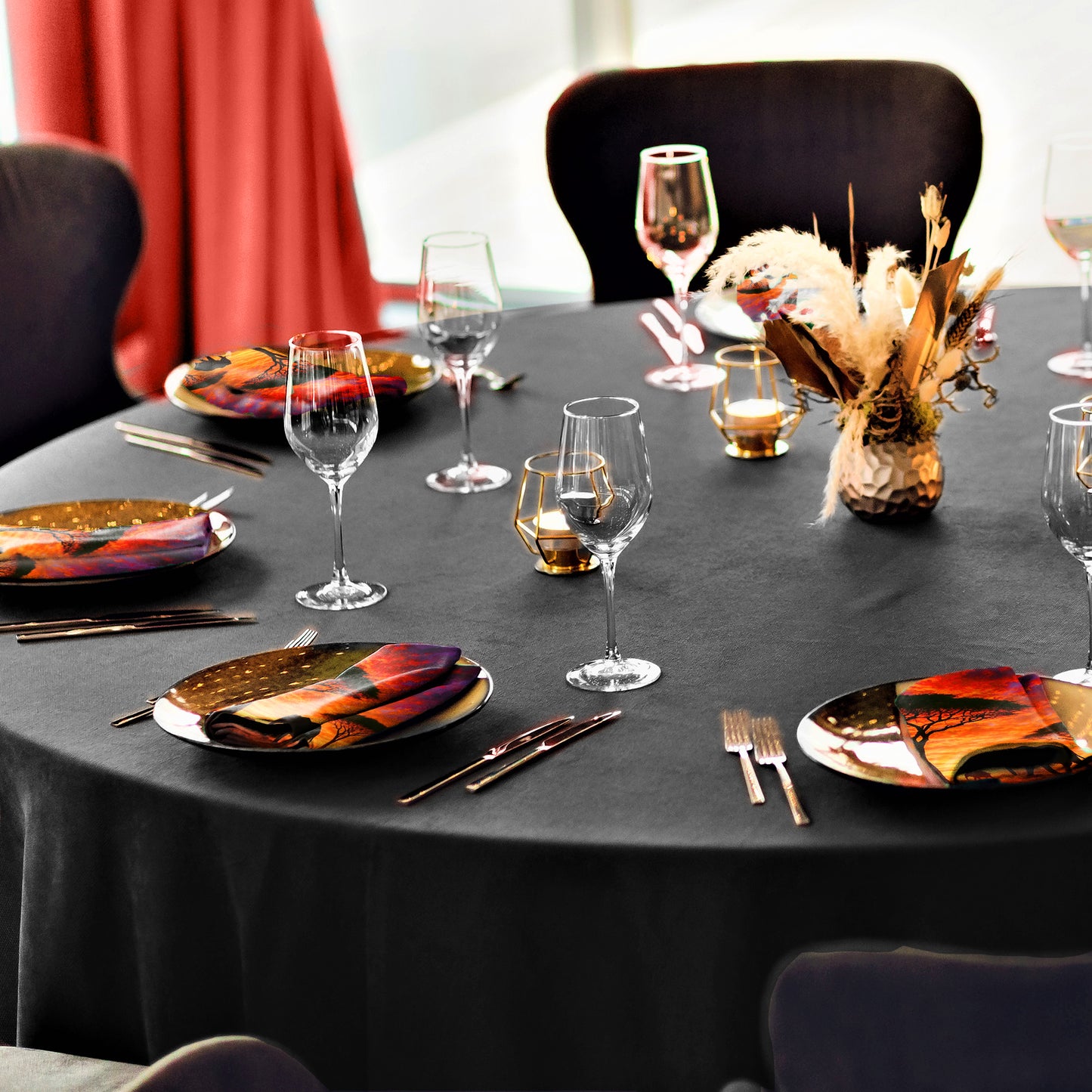 Savannah Sunset with Elephants and Acacias Napkins by Nathan Pieterse