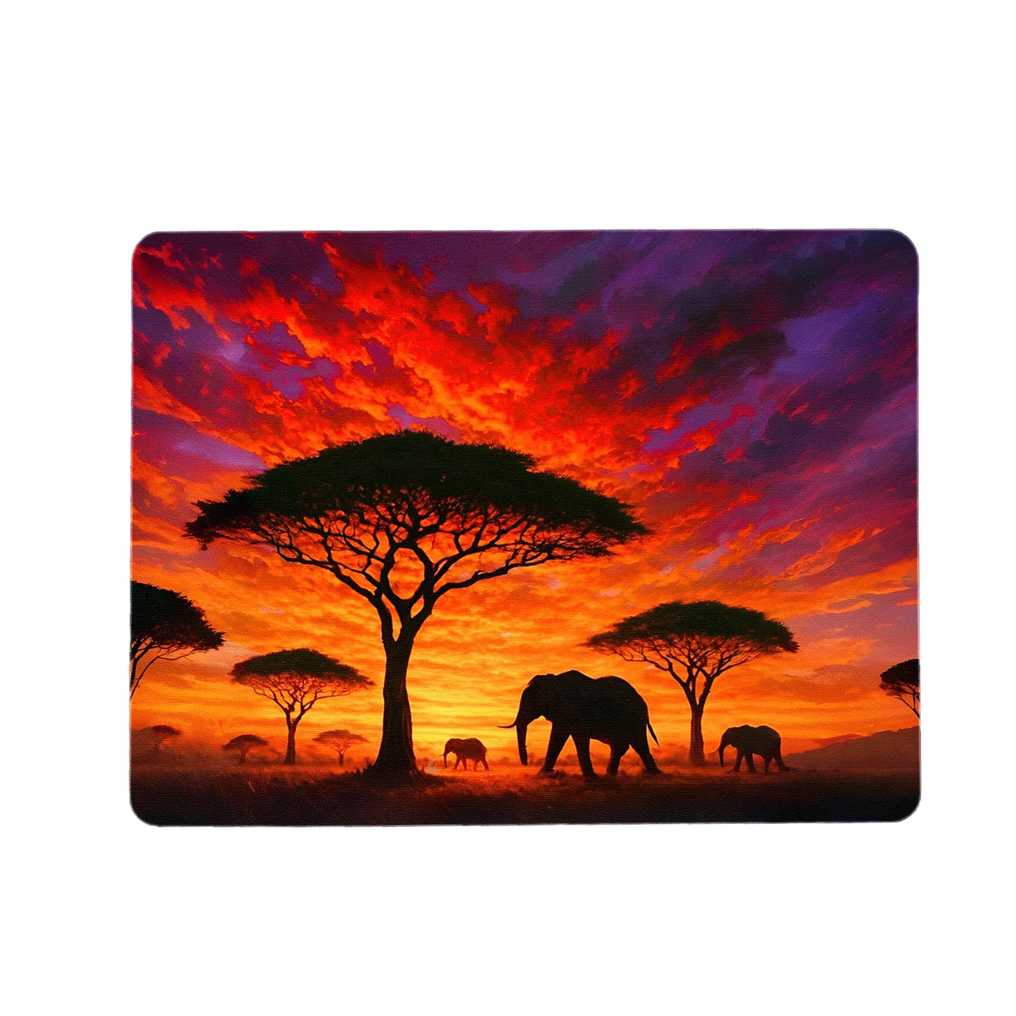 Savannah Sunset with Elephants and Acacias Placemats by Nathan Pieterse