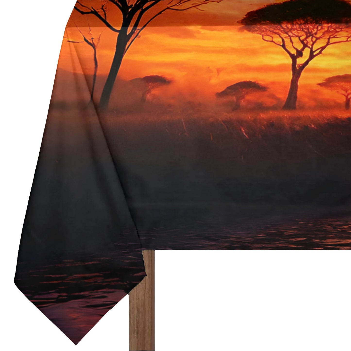 Savannah Sunset with Elephants and Acacias Rectangle Tablecloth by Nathan Pieterse