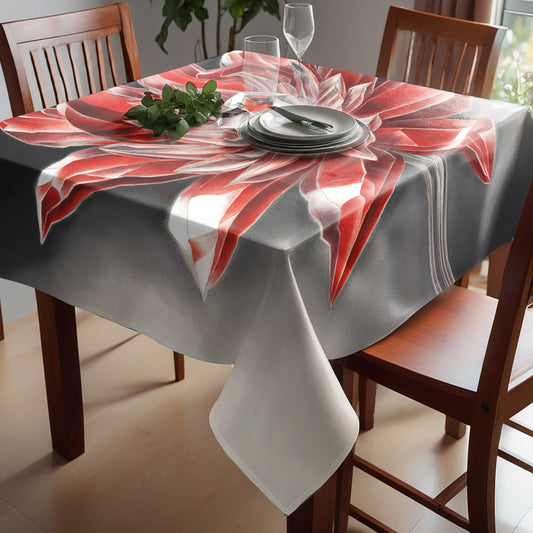 Scarlet Sparkle Blossom Square Tablecloth by Nathan Pieterse