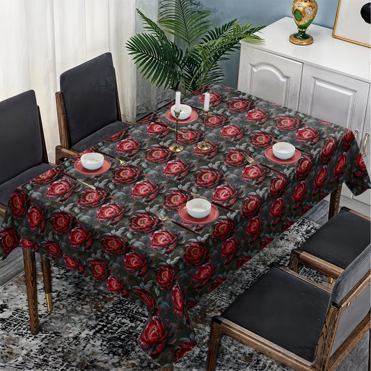 Scarlet Bloom Rectangle Tablecloth