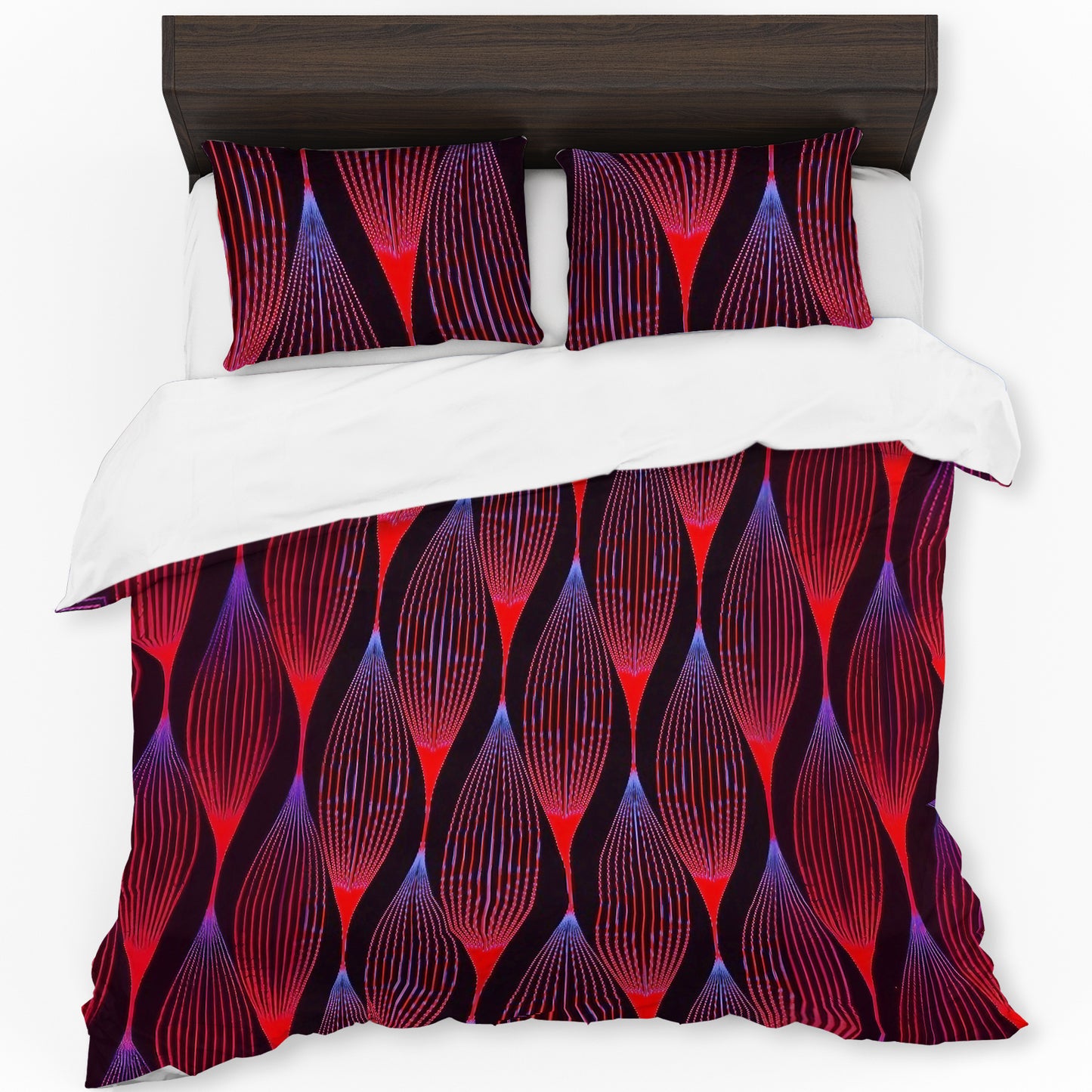 Scarlet Hibiscus Haze Duvet Cover Set