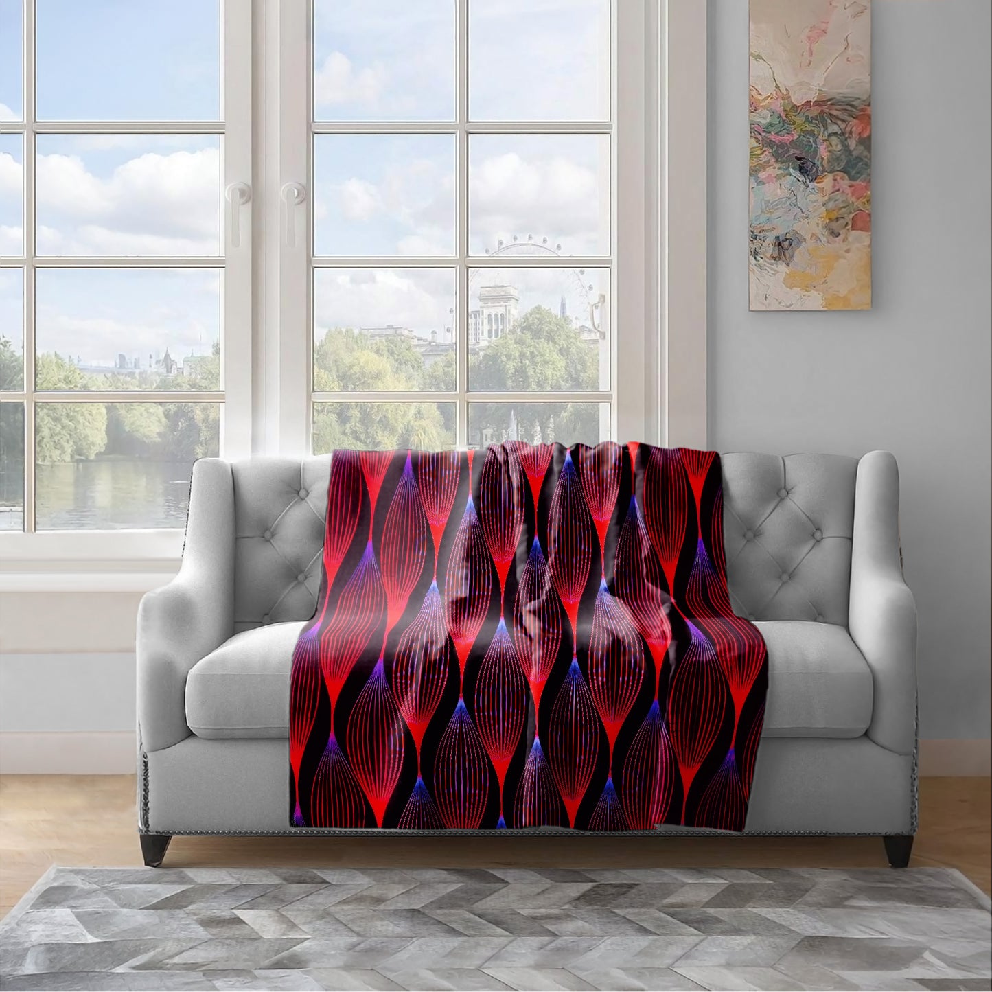 Scarlet Hibiscus Haze Light Weight Fleece Blanket