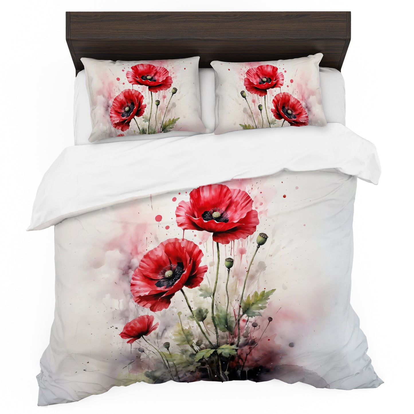 Scarlet Poppies Abstract Duvet Cover Set