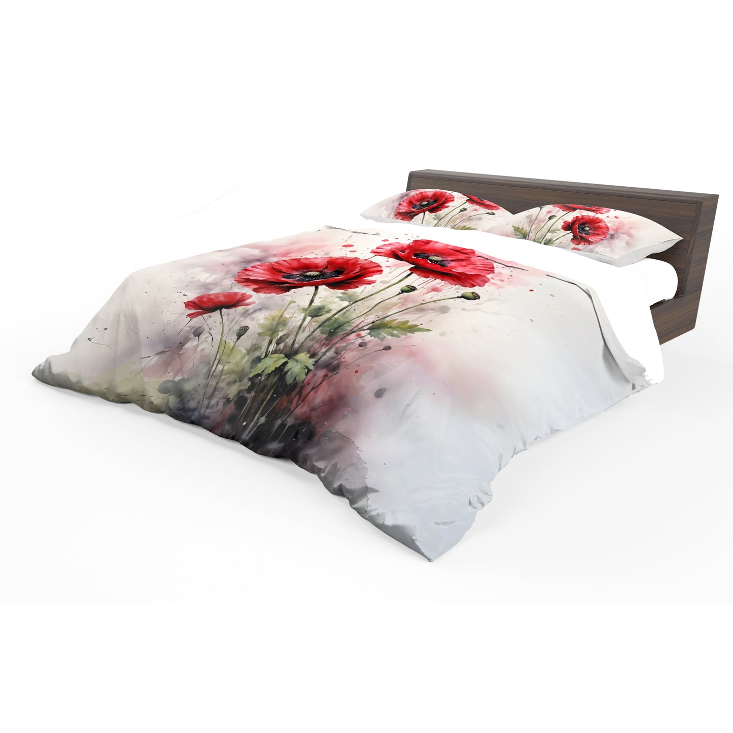 Scarlet Poppies Abstract Duvet Cover Set