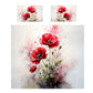 Scarlet Poppies Abstract Duvet Cover Set
