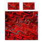 Scarlet Red Stream Duvet Cover Set