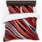 Scarlet Red & Grey Duvet Cover Set