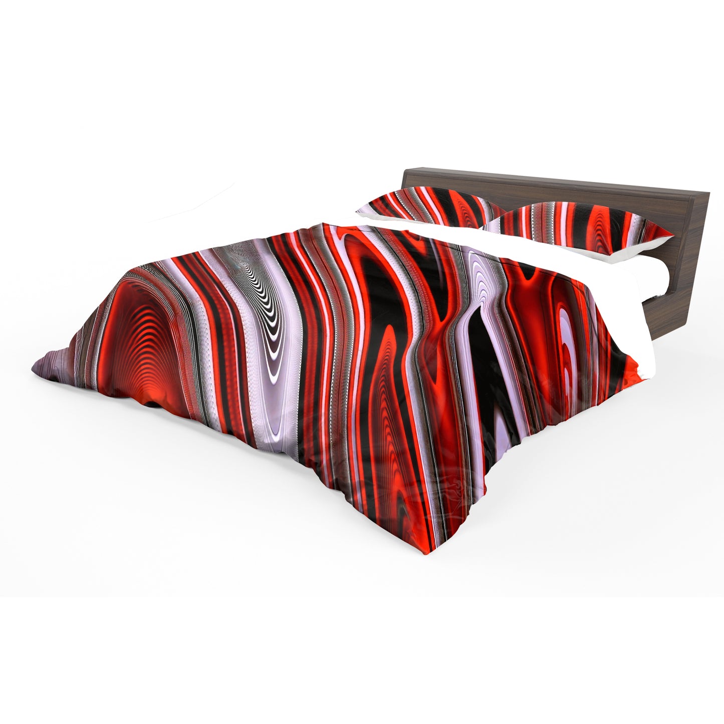 Scarlet Red & Grey Duvet Cover Set