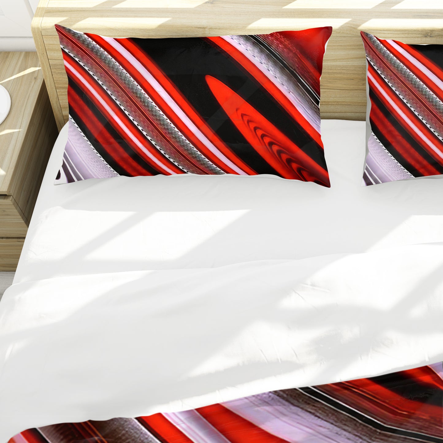 Scarlet Red & Grey Duvet Cover Set
