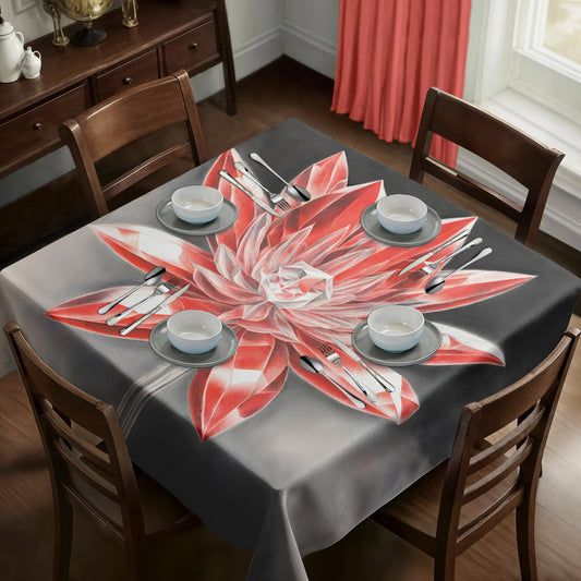 Scarlet Sparkle Blossom Square Tablecloth by Nathan Pieterse