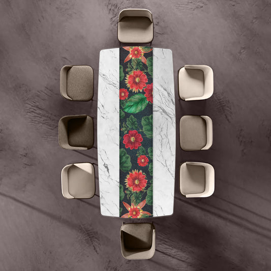 Scattered Red Flower Pattern Table Runner By Mark van Vuuren